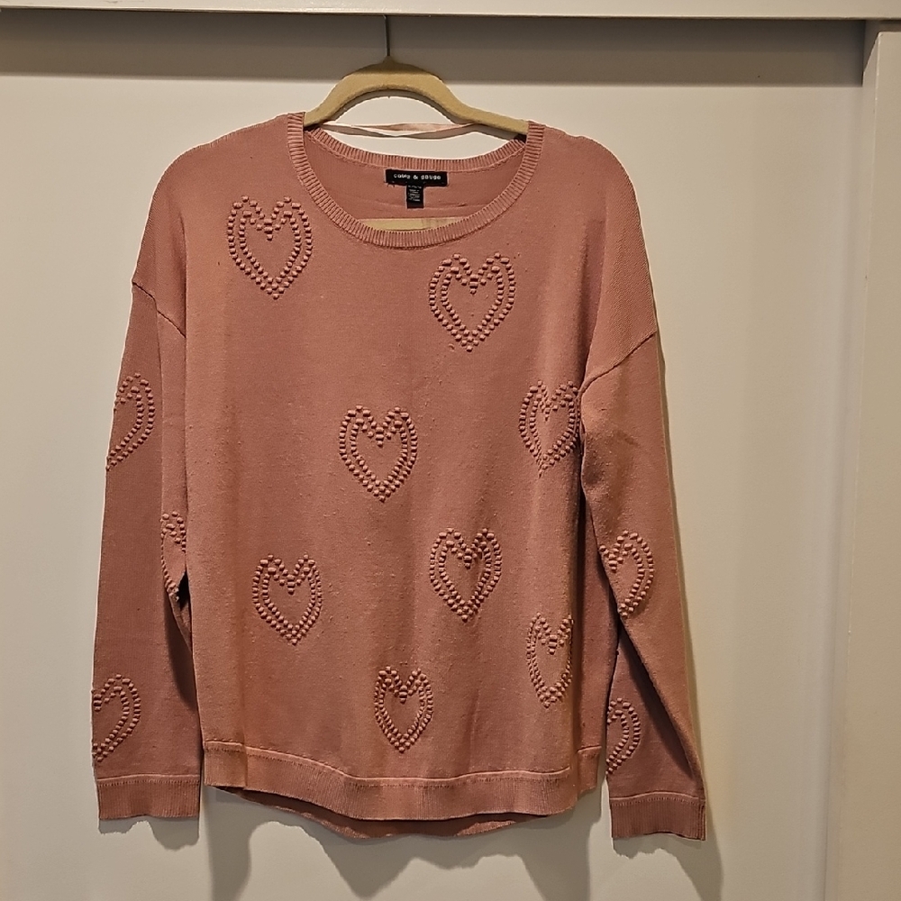 Cable & Gauge Mauve Sweater with Embellishments
